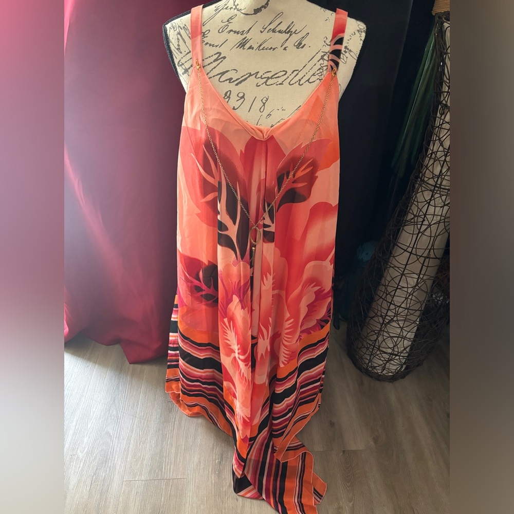 Gorgeous Floral Coral Slip Dress